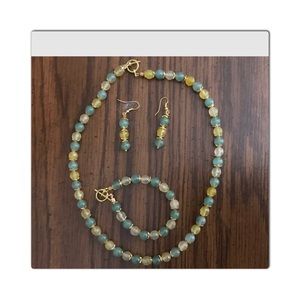 18 in NECKLACE, 6 in BRACELET, PIERCE EARRINGS